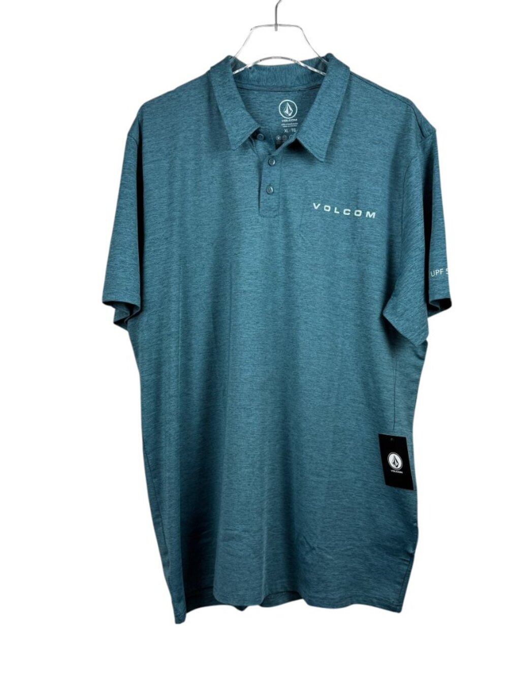 Volcom Hodad Teal Stretch UPF 50+ Golf Polo Shirt Men's Size XL NWT